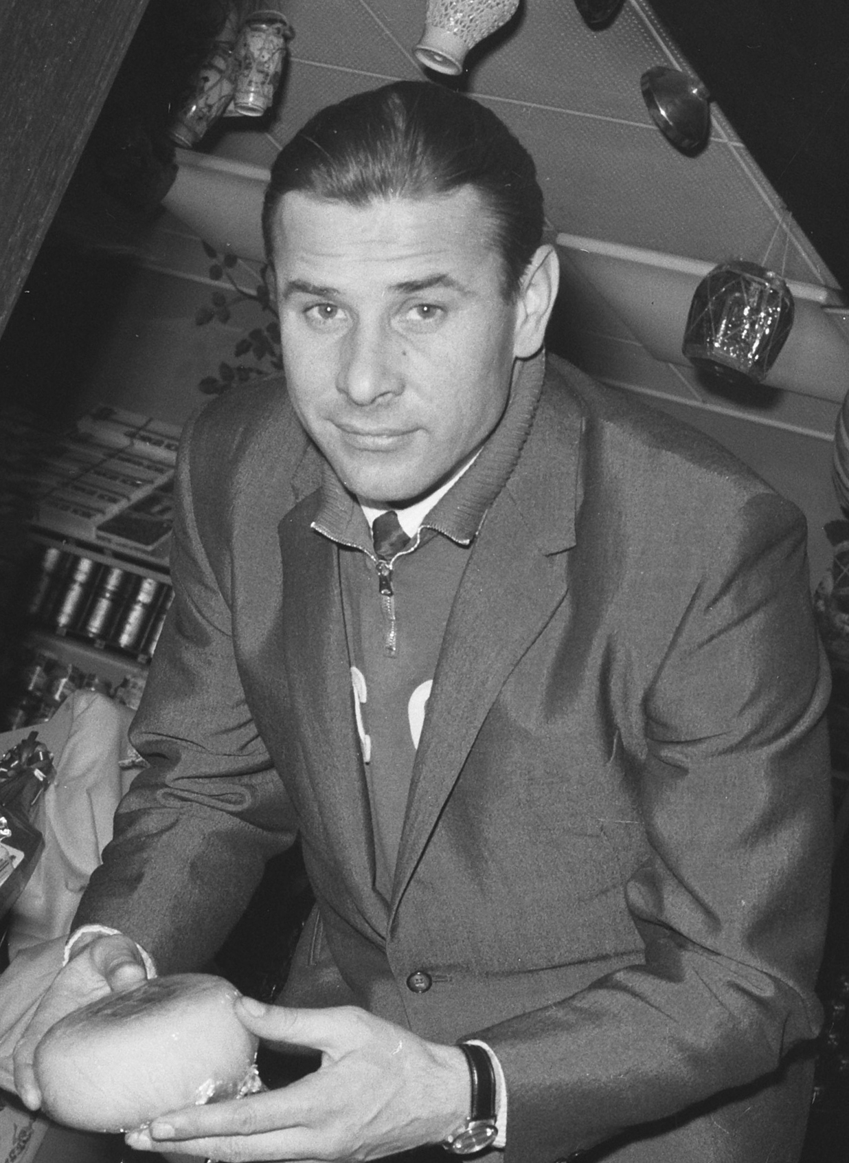 Retrato de Lev Yashin, portero del Dinamo de Moscú y de la selección soviética